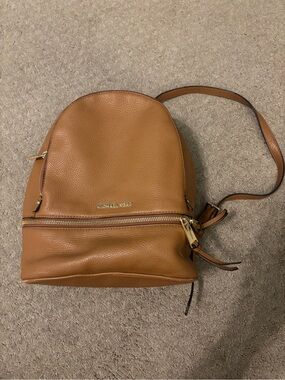 Michael Kors Caramel Pebbled Leather Mini Backpack